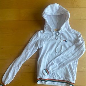 AVIATOR NATION WOMEN’S CROPPED WHITE RAINBOW HOODIE❤️⚡️🌈